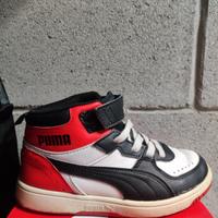 Scarpa nero bianco rosso Puma 32