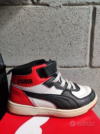 Scarpa nero bianco rosso Puma 32