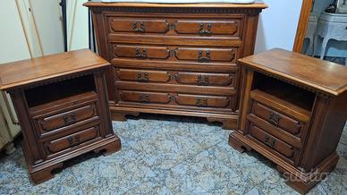 Trittico Camera da Letto in Legno Massello