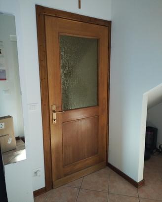 Coppia Porte in Legno con Vetro Stampato Giallo 