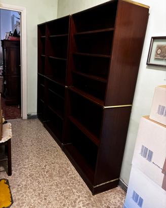 Libreria componibile noce massello