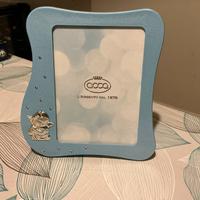 Cornice azzurra - angelo argento 14x10cm