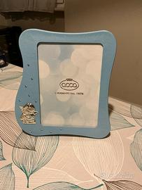 Cornice azzurra - angelo argento 14x10cm