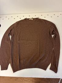 Maglione Cashmere Blend Marrone Girocollo