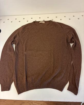 Maglione Cashmere Blend Marrone Girocollo