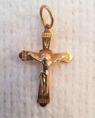 Croce oro bicolore -  Unisex-585 -14 kt