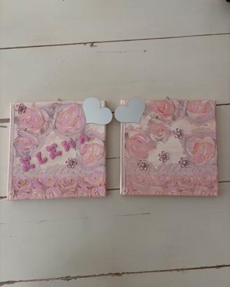 Set 2 Quadretti Decorativi Rosa Shabby Chic