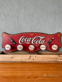 Appendiabiti Coca-Cola vintage da parete in legno