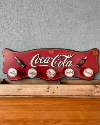 Appendiabiti Coca-Cola vintage da parete in legno