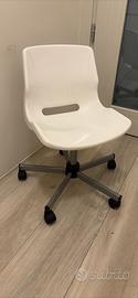 Sedia ufficio o studio Snille ikea bianca