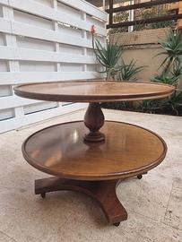 tavolino tondo 2 ripiani e rotelle = euro 30