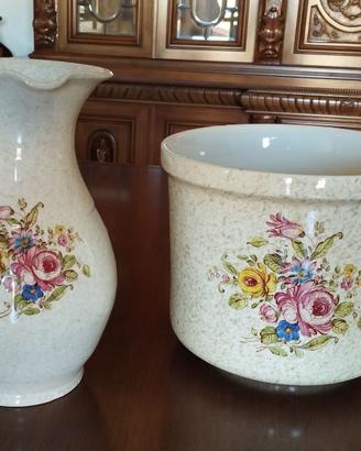 Brocca e vaso in ceramica
