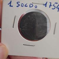 MONETA DA 1 SOLDO DUCATO MANTOVA 1754