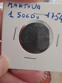 MONETA DA 1 SOLDO DUCATO MANTOVA 1754