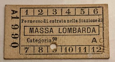 Antico biglietto treno ferrovia Massalombarda 1900
