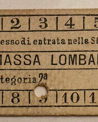 Antico biglietto treno ferrovia Massalombarda 1900