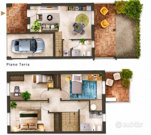 Villetta a schiera di 123 m² con 4 locali e box au