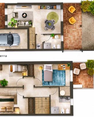 Villetta a schiera di 123 m² con 4 locali e box au