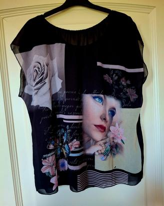 Blusa trasparente nera Pronto Moda K&S- Taglia 2/M