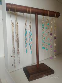 lotto 4 orecchini ear cuff pietre,cristalli,quarzo