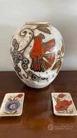 Elio Schiavon vaso e posacenere in ceramica anni ’
