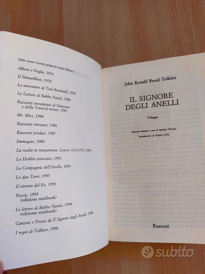 su  Il Signore degli Anelli di Tolkien prima edizione Rusconi 1970