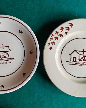 Piatti MULINO BIANCO 1978 e 1984 ceramica dipinta