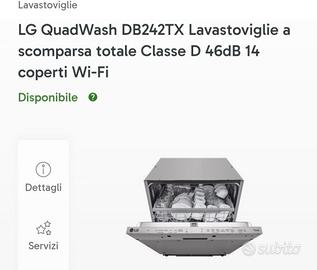 lavastoviglie ad incasso LG DF242TX  NUOVA