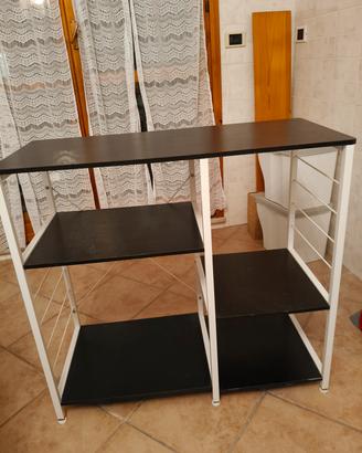 Mobiletto mulltifunzione in legno e metallo