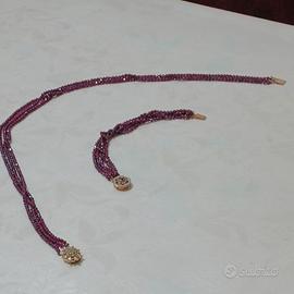 Collier e bracciale vintage pietra granato