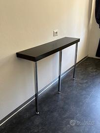 Mensola mobile Porta TV Nero Opaco e Gambe Cromate