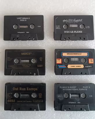 LOTTO 6 CASSETTE GIOCHI COMMODORE 64/C64 (LOOSE)