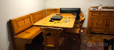 giro panca con tavolo in pino