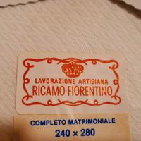 completo matrimoniale ricamo fiorentino 