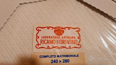 completo matrimoniale ricamo fiorentino 