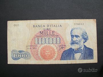 Banconota rara da 1000 lire Verdi 1° tipo 1964