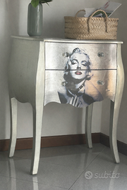 Comodino Marilyn Monroe argento