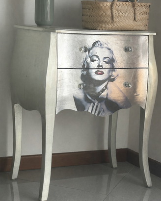 Comodino Marilyn Monroe argento