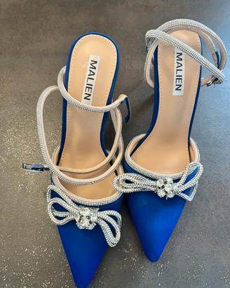 Décolleté gioiello blu elettrico con strass