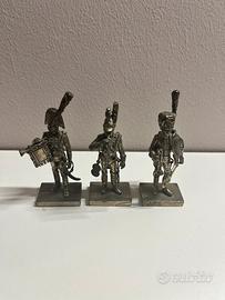 Lotto 3 soldatini Militari Argento Massicccio 800