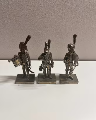 Lotto 3 soldatini Militari Argento Massicccio 800