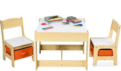 Tavolo da gioco per bambini con 2 sedie