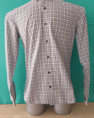 Lacoste camicia slim fit quadretti bianco/grigio