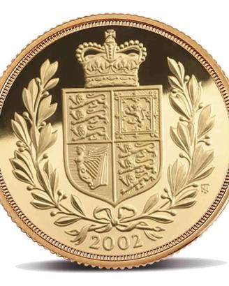 Sterlina d’oro 2002 Elisabetta II scudo coronato