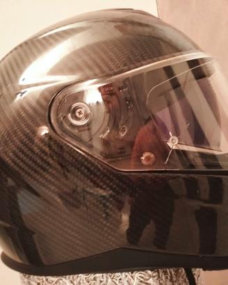 casco integrale in vero carbonio 