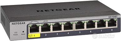Netgear GS108T-300PES Switch Smart Gigabit NUOVO