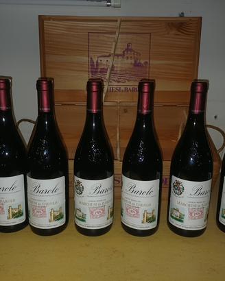 6 botiglie di Barrolo Marchesi con cassa originale