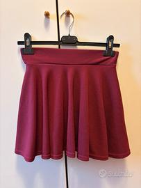 Gonna-pantalone color borgogna