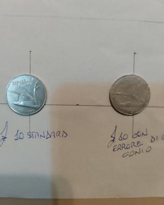 Moneta £ 10 con errore di conio