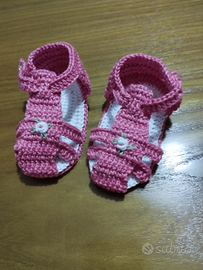 Scarpine neonata uncinetto